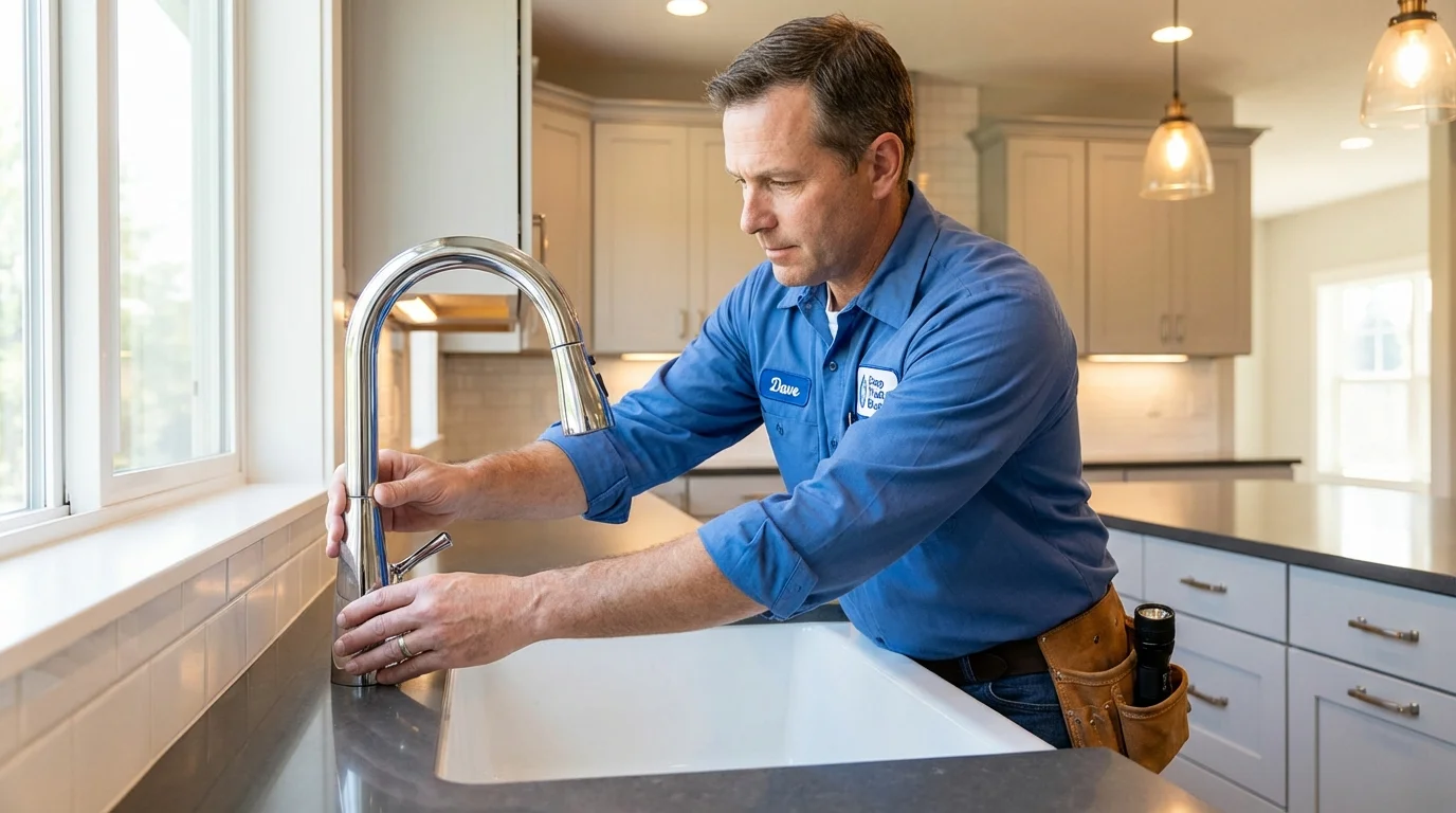 Kitchen faucet installation by Johns Plumbing LLC in Troy